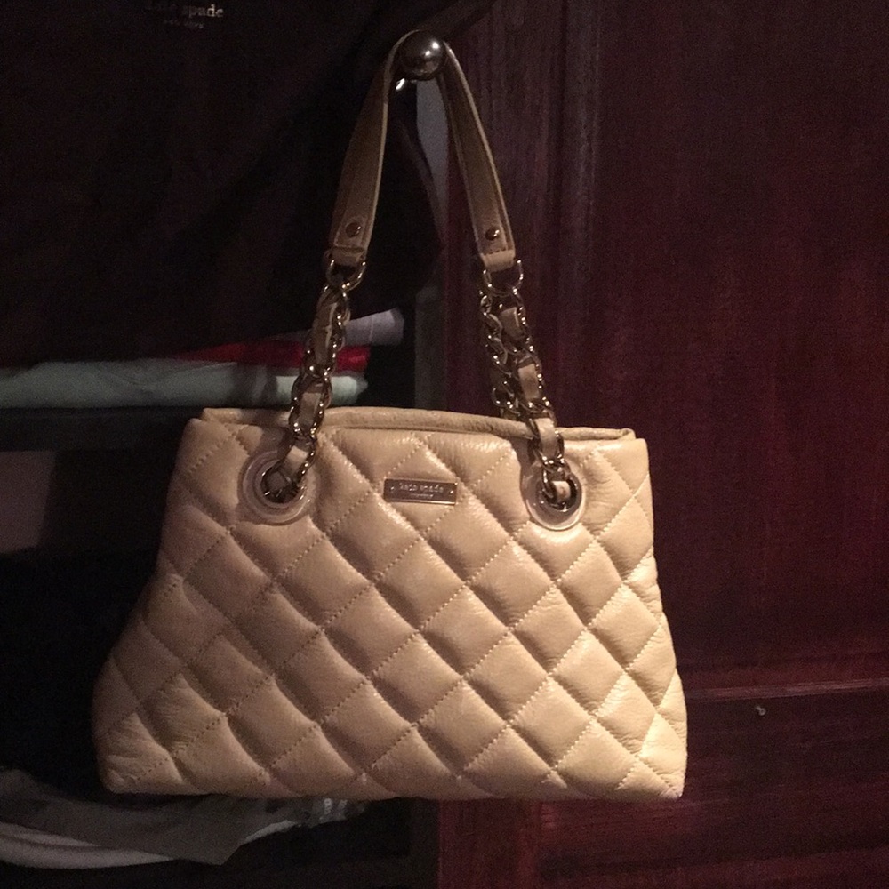 Kate Spade quilted cream colored shoulder bag
